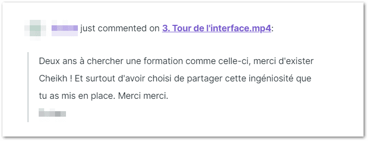 Commentaire Podia : Deux ans à chercher une formation comme celle-ci, merci d'exister Cheikh