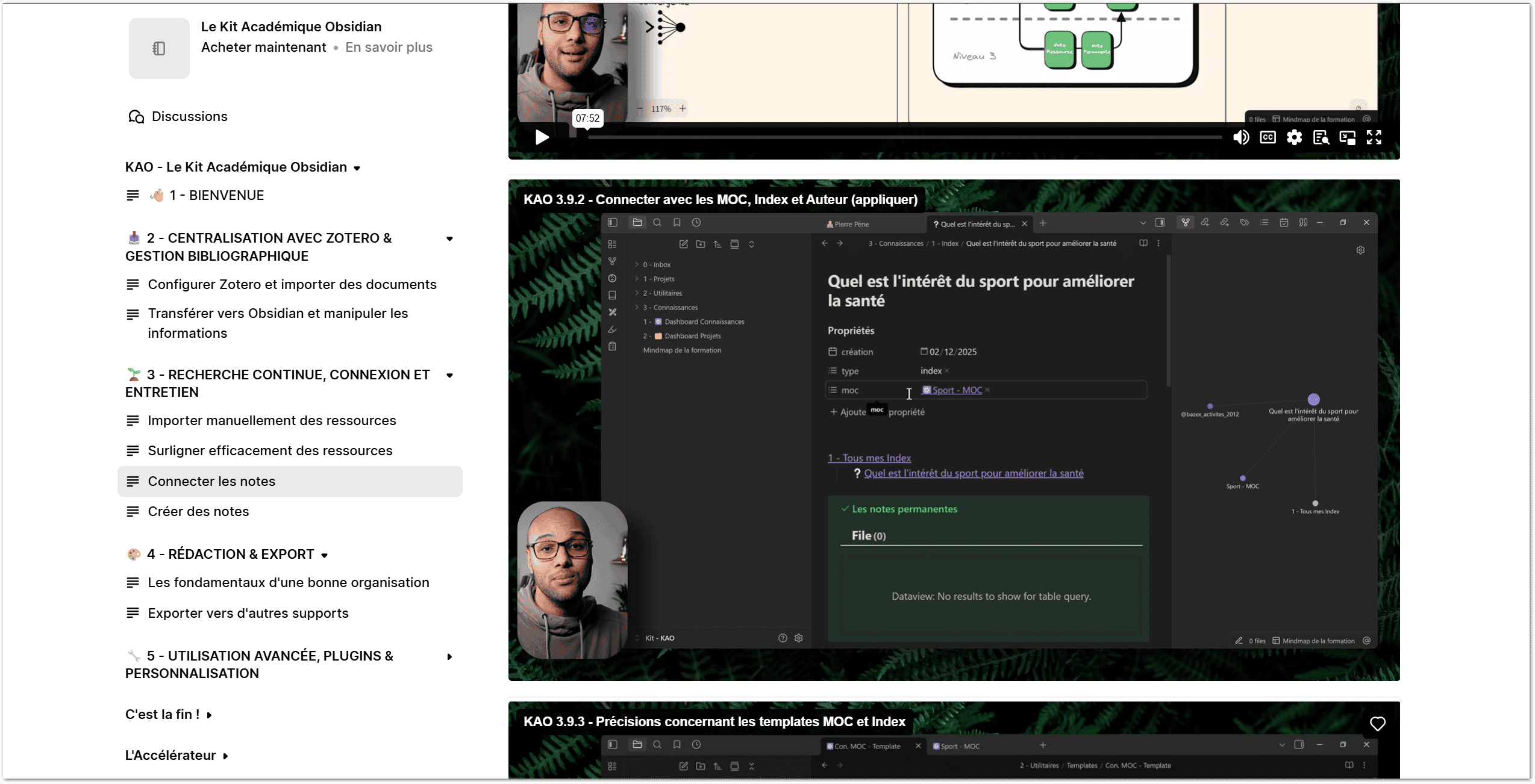 Connexion des notes avec les MOC