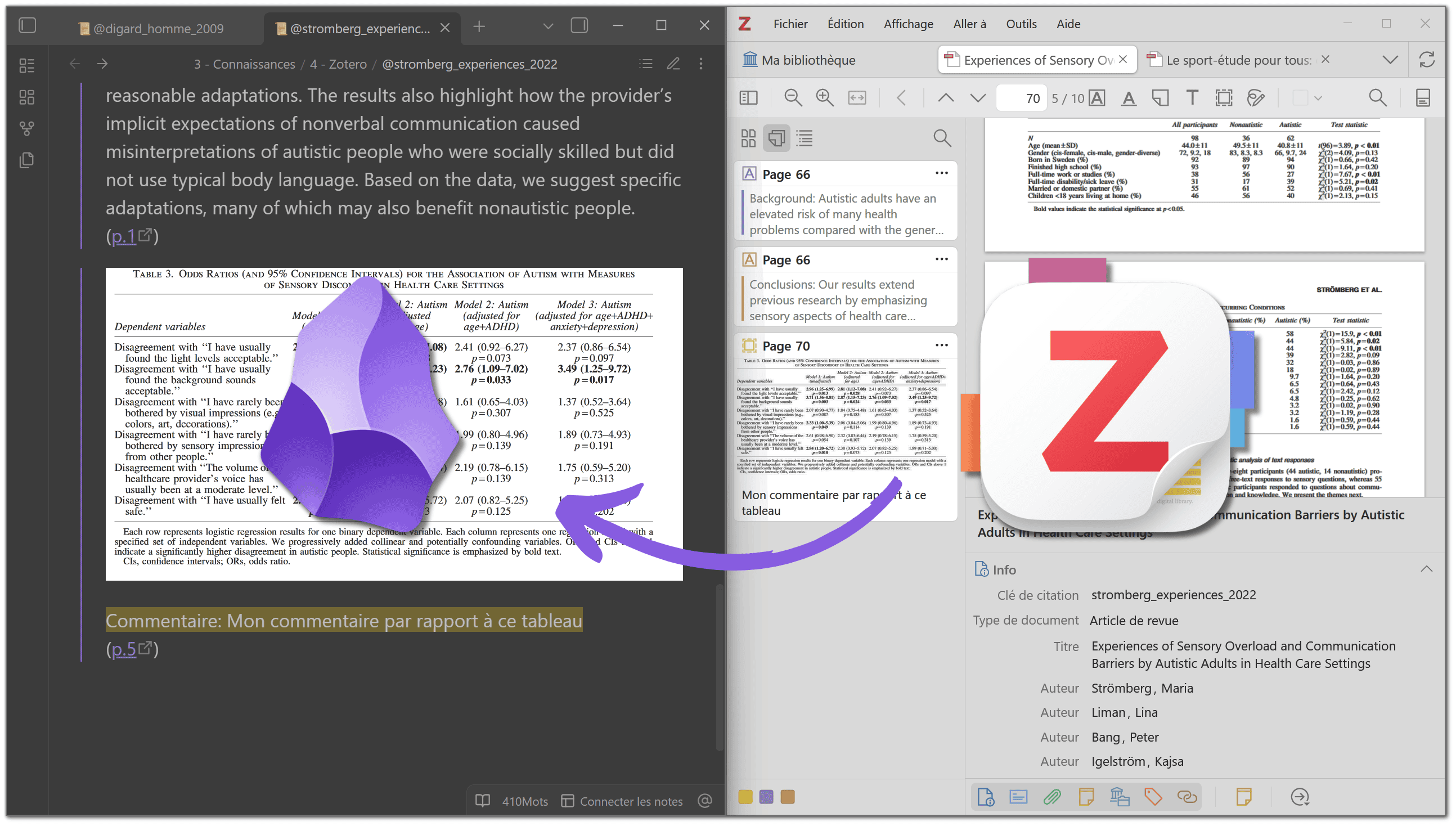 Export des sources depuis Zotero vers Obsidian